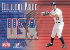 Conor Jackson jersey relic baseball card 2003 Upper Deck National Pride #NPCJ