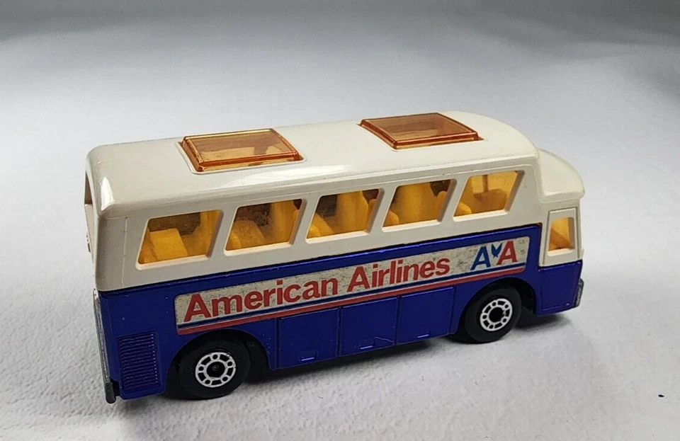 1977 Matchbox Lesney Superfast #65 Airport Coach ônibus de brinquedo fundido vintage 1/65 - Imagem 4 de 4