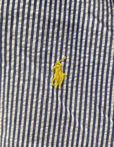 Ralph Lauren Button Down Shirt Men's 5XB Striped RL Untucked Fit Seersucker - Picture 3 of 13