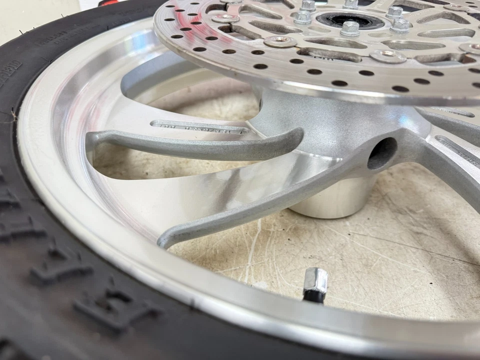 2007 Victory Kingpin Front Wheel Rim Tire 18x3.00 + Brake Rotor 5k Miles NICE!!! - Image 3 of 4