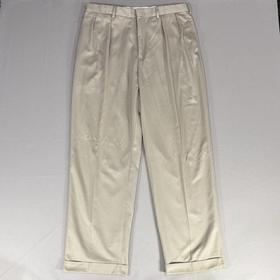 Polo Ralph Laurens Mens Pleated Beige Dress Trouser Pants 36x31