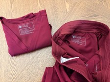 figs scrubs women set large in burgundy