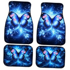 Car Floor Mats Set of 4 Dream Pink Flowers Automotive One Size Butterfly Car