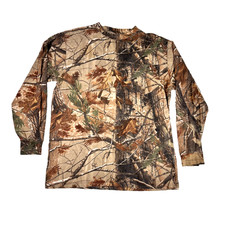 Mossy Oak Camo Shirt Youth Large Long Sleeve Crewneck Russell Outdoors 10-12