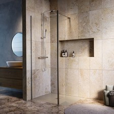 900mm Brushed Nickel Shower Screen for Wet Room & Walk In Sho BUN/CORNK900/96755