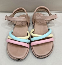 Cat Jack Girls Sandals Size 11 Pink Pastel Triple Strap Hook Loop Shoes