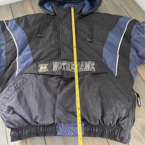 Vintage 90s Starter Notre Dame Fighting Irish NCAA Quarter Zip Coat Large (IN) - Bild 11 von 12