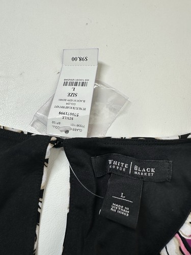 White House Black Market Flutter Sleeve Empire Waist Sheath Dress Size L NWT - Picture 5 of 6