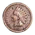 1859 Indian Head Penny First Year Laurel Wreath Rev. Dark Pitted Surface Quality