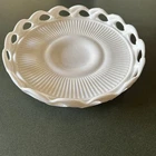 Westmoreland White Milk Glass Lace Edge Large 11 " Pedestal Plate Vtg 1950s MCM