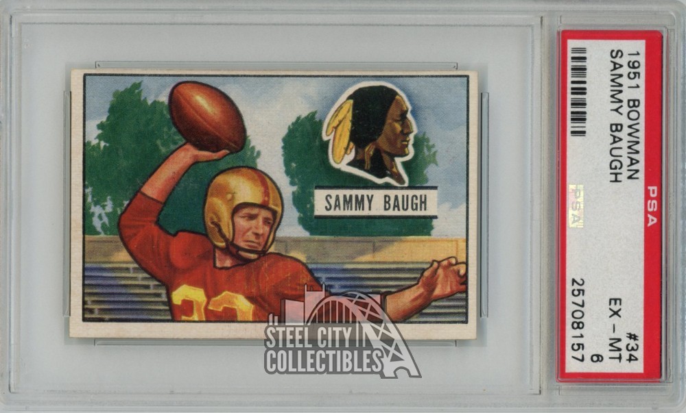 Sammy Baugh 1951 Bowman Card #34 PSA 6 EX-MT