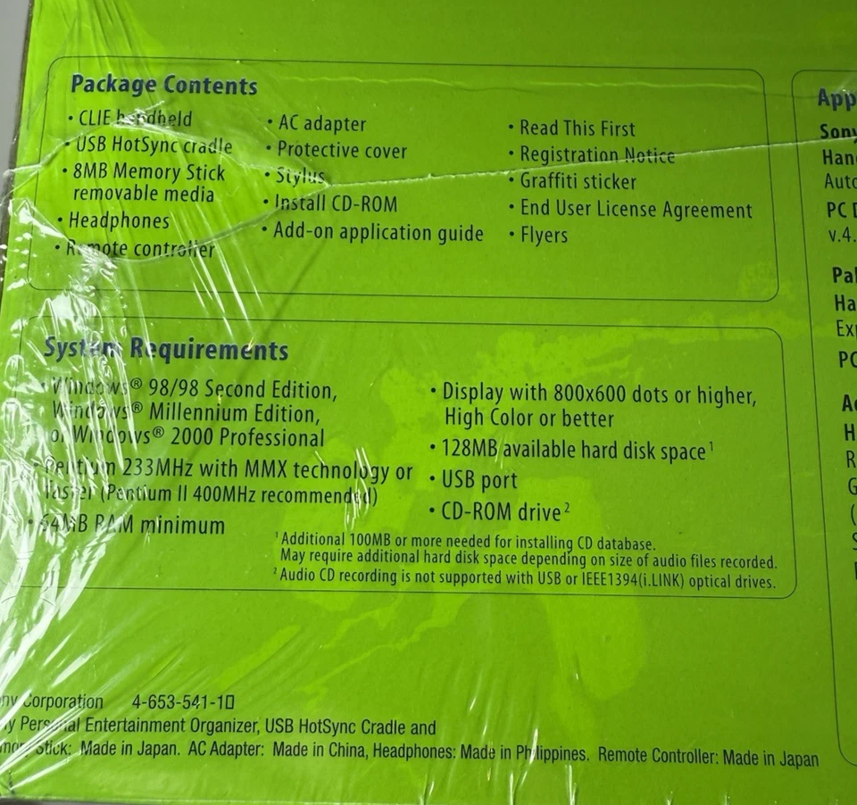 Sony CLIE Handheld Palm Powered PEG-N710C Personal Organizer, 2001 NEW SEALED - Image 3 of 4