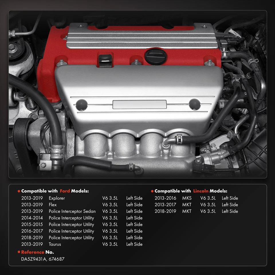 Left Exhaust Manifold with Gasket for Ford Explorer Taurus Flex Lincoln MKS MKT - Image 2 of 4