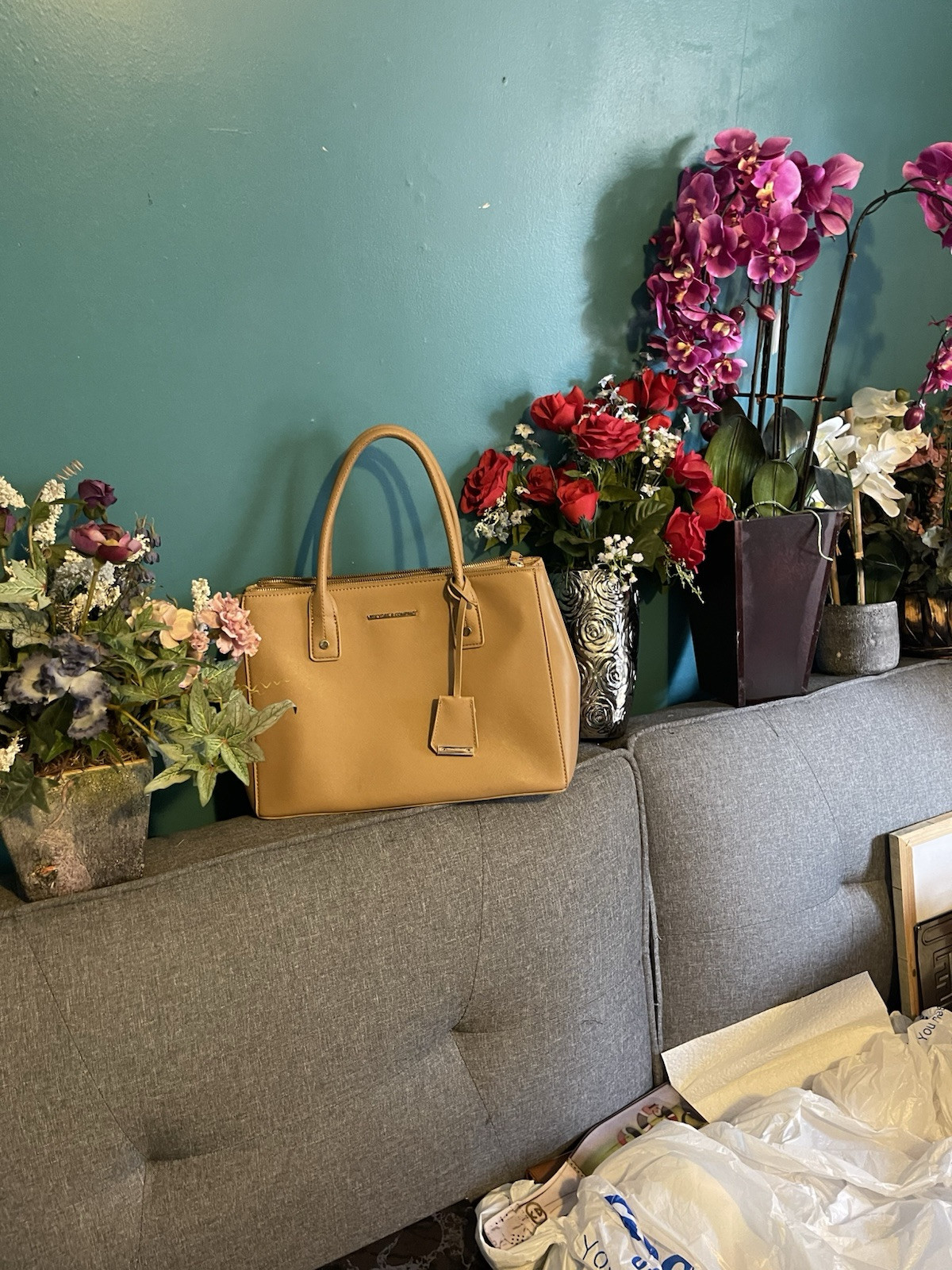 NY&C Women's Camel Fashion Tote Bag - Stylish & Spacious