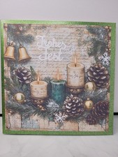 Weihnachtskarte Kerzen 16x16 cm mit Umschlag Weihnachten Karte Handgemacht NEU