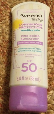 Aveeno Baby Continuous Protection Zinc Oxide Sunscreen SPF 50 3 fl oz