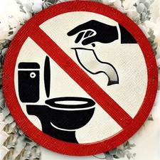 Theme of No Throwing Paper Into The Toilet Tin Metal Signs Home D cor 8x8