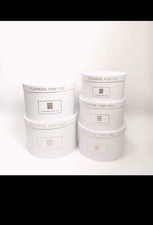 Round Gift Boxes with Lids Flower Boxes for Arrangements White Round Boxes Set 5