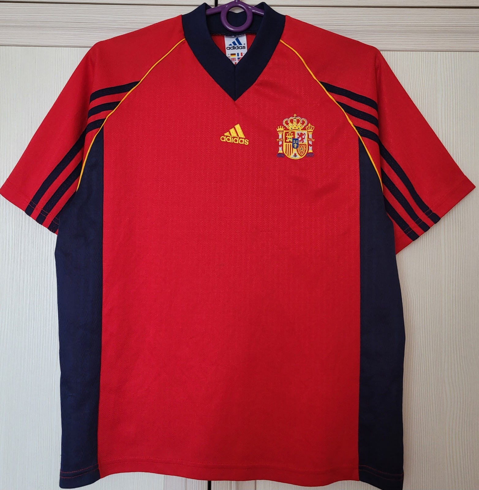 Vintage Spain 1998 2000 Home Football Shirt Jersey Adidas Size 164 L Boys