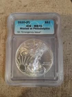 2020-P American Silver Eagle Dollar ICG MS70 Emergency Issue