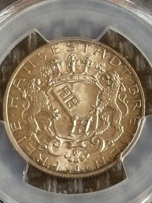 Bremen 2 Mark 1904 PCGS MS67 Kaiserreich Prachtexemplar Stempelglanz + - Bild 1 von 4