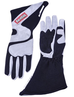 RaceQuip 358 Series 2 Layer Nomex Long Gauntlet Race Gloves SFI 3.3/5 Gray &