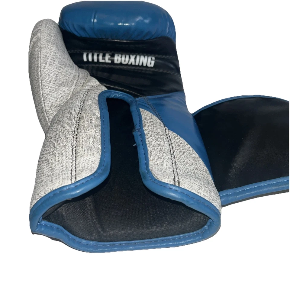 Guante de Boxeo Título Vintage Azul Blanco Guantes Usados Adultos 14 OZ Hecho en Pakistán Foto 4 de 4