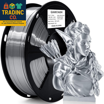Silk Metallic Silver PLA 3D Printer Filament 1Kg Spool, 1.75Mm Dimensional Accur