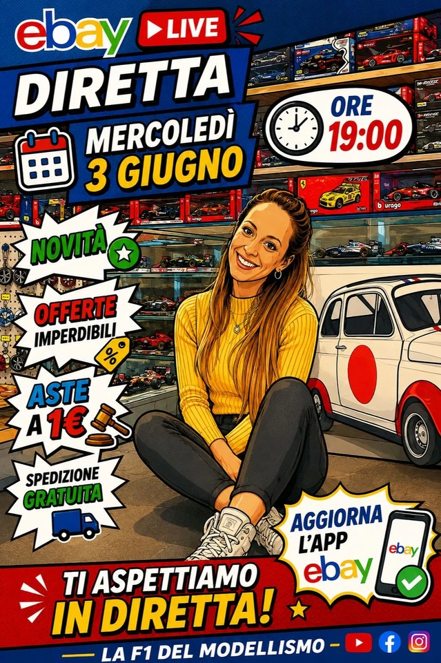 Live LaF1delmodellismo 3 Giugno 26 Novità - Offerte Esclusive - Aste da 1€