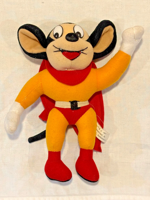 Vintage Plush * MIGHTY MOUSE * 8-inch * 1997 * Clean Complete * TERRYTOONS *