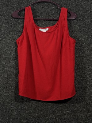 Sagharbor Womens Red Tank Top Round Neck Size 14