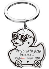Valentines Keychain for Dad Mom - Drive Safe I Love You, Keyring Key Chain