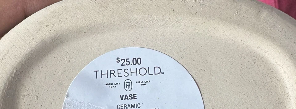 Ceramic Organic Modern Ring Vase Table Top Decor, Water Light Novelty Vase - Image 3 of 4