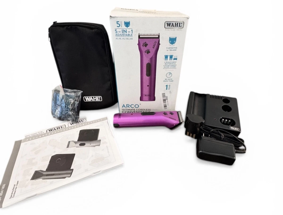 Wahl Arco Cordless Pet Clipper Purple Professional Grooming Kit New Open Box
Opens in a new window o
