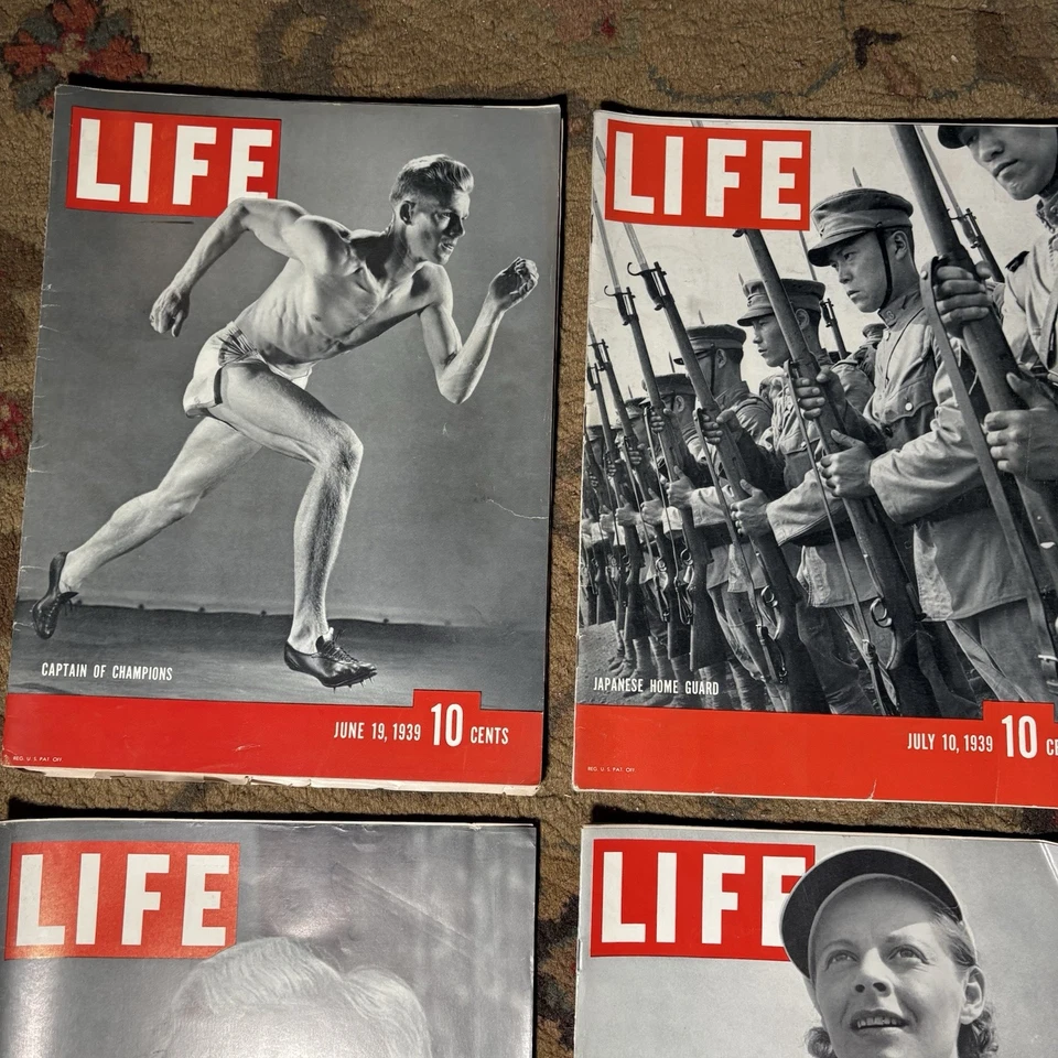 1939 Life Magazine Vintage Lot 8 Issues 1930’s Pre-WWII Ads Sports Fashion WW2 - Image 2 of 4
