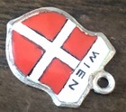 Vintage Wien 800 Silver Red Enamel Travel Shield Charm — photo 7