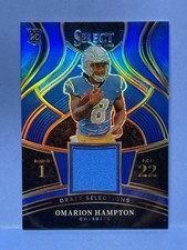 2025 SELECT OMARION HAMPTON RC DRAFT SELECTIONS RELIC BLUE PRIZM #DSM-OHN 💎