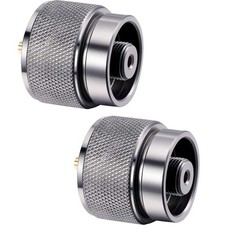 2 Pcs Camping Stove Adapter 1 Lb Propane Small Tank Input Silver Connector