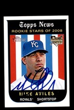 Signed Baseball Card Auto 2008 Heritage #561 Mike Aviles Kansas City Royals