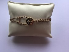 Alex Monroe gold plated buckle and button bracelet