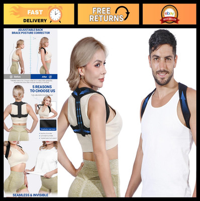 Adjustable Posture Corrector for Men & Women - Back Brace for Neck, Shoulder, Sc