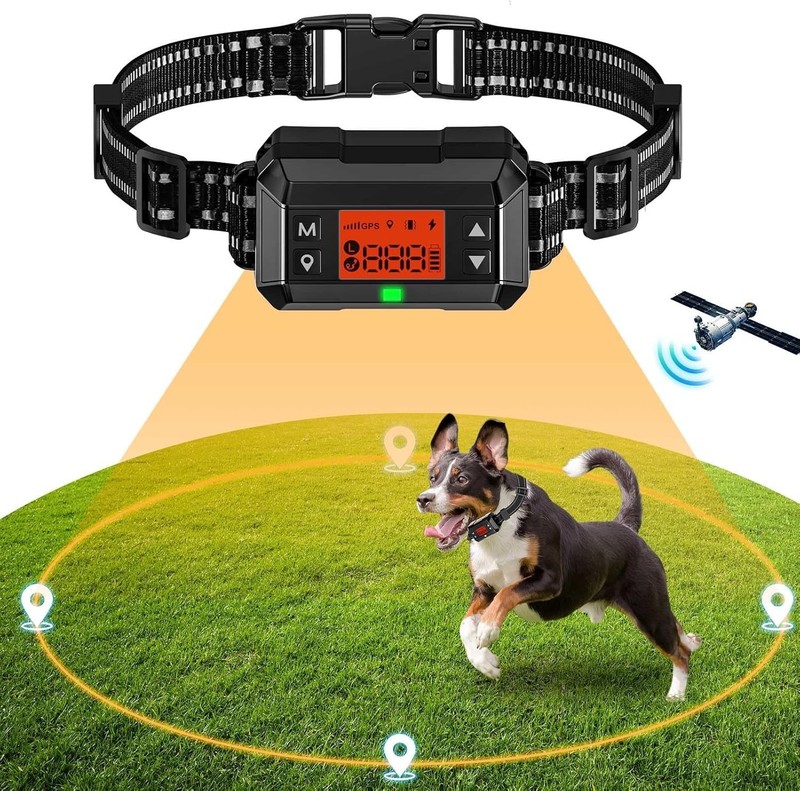 GPS Wireless Dog Fence Electric Pet Containment Waterproof Outdoor Safe Zone