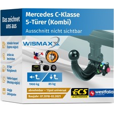 ANHÄNGERKUPPLUNG für MB C-Klasse ab 18 abnehmbar WESTFALIA +13pol E-Satz ABE ANHÄNGERKUPPLUNG für MB C-Klasse ab 18 abnehmbar WESTFALIA +13pol E-Satz ABE