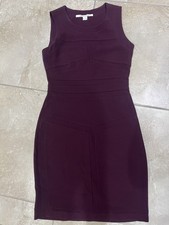 Diane Von Furstenberg Dress SZ 6 Fitted Bodycon Plum Purple  Sleeveless