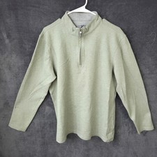 Mizzen Main Pullover Mens XL Green 1/4 Zip Sweater Performance Stretch Casual