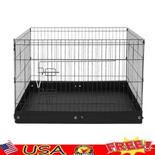 Spacious Dog Playpen Indoor Outdoor Use W/ Waterproof Ground Mat Secure Design