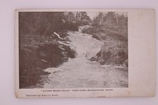 Sucker Brook Falls Bowdoinham Maine 1909 RPPC Alton C Small