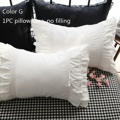 UK STOCK Lace Ruffle Cotton Pillow Case 48x74cm Pillowcase Bedding Fairy Cute - Picture 11 of 13