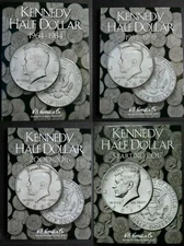 Set of 4 - He Harris Kennedy Half Dollar Coin Folders # 1-4 1964-2026 Album Book