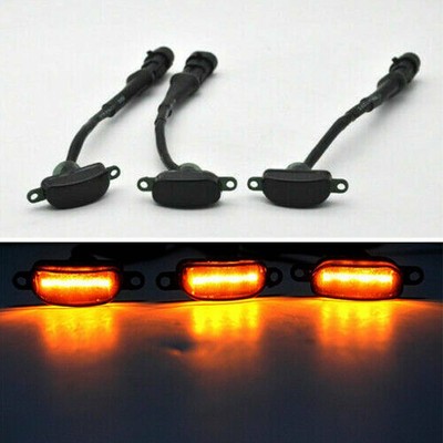 3x Amber Yellow Lens LED Front Grille Running Lights Lamps For Ford F-150 Raptor